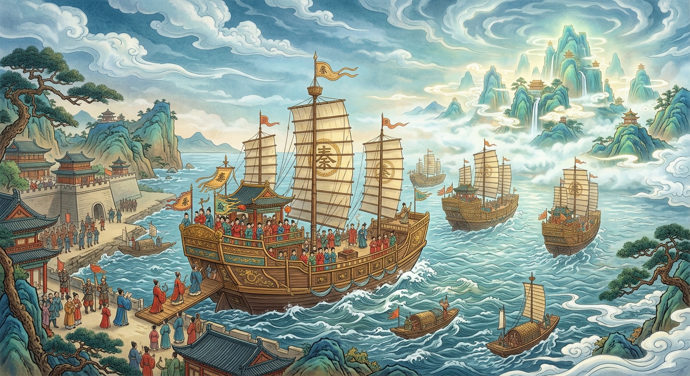 Ocean-going ships carrying boys, girls and magicians out of the harbor, the immortal isles faint in the mist